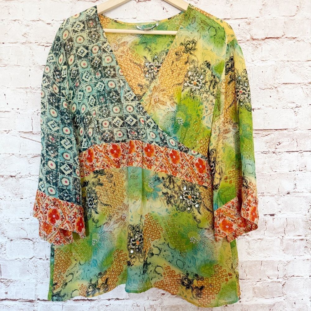 Coldwater Creek vintage silk kimono blouse